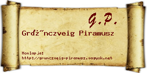 Grünczveig Piramusz névjegykártya